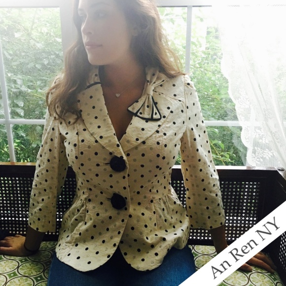 AN REN NEW YORK Polkadot Bow Jacket M - Picture 2 of 8